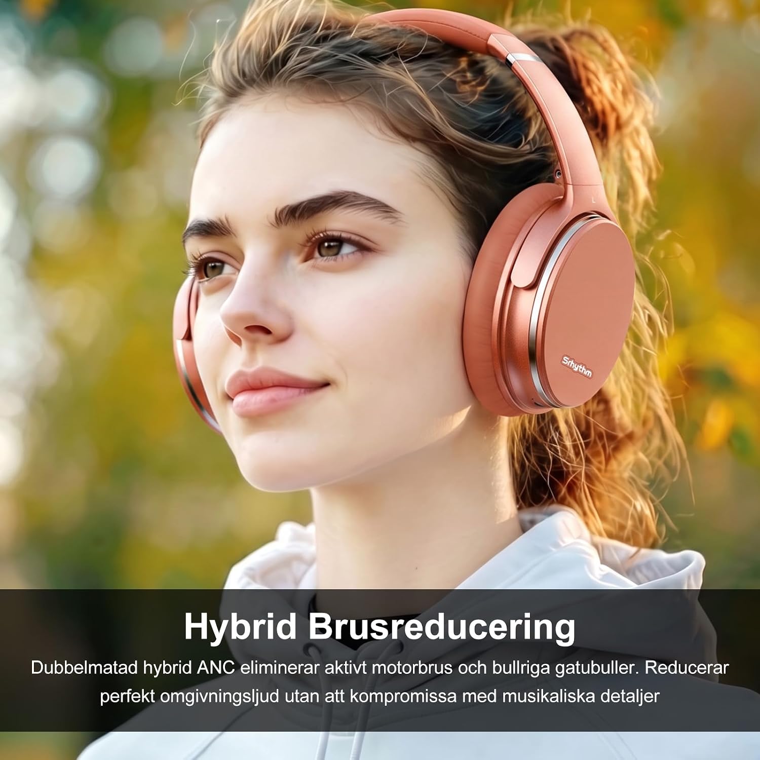 Detalle de Srhythm NC35 trådlösa over-ear-hörlurar med ANC och Bluetooth 5.3