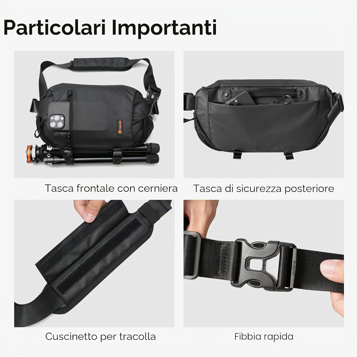 Detalle de TARION Borsa a Tracolla per Fotocamera Sling 2-in-1 TR-XP
