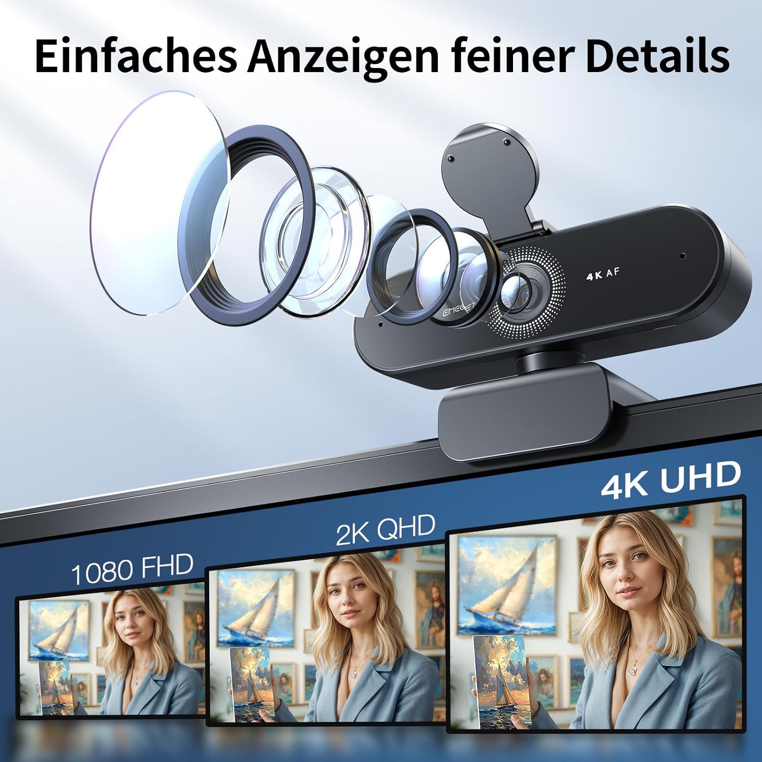 Detalle 2 de NOVA 4K Webcam 73° Sichtfeld