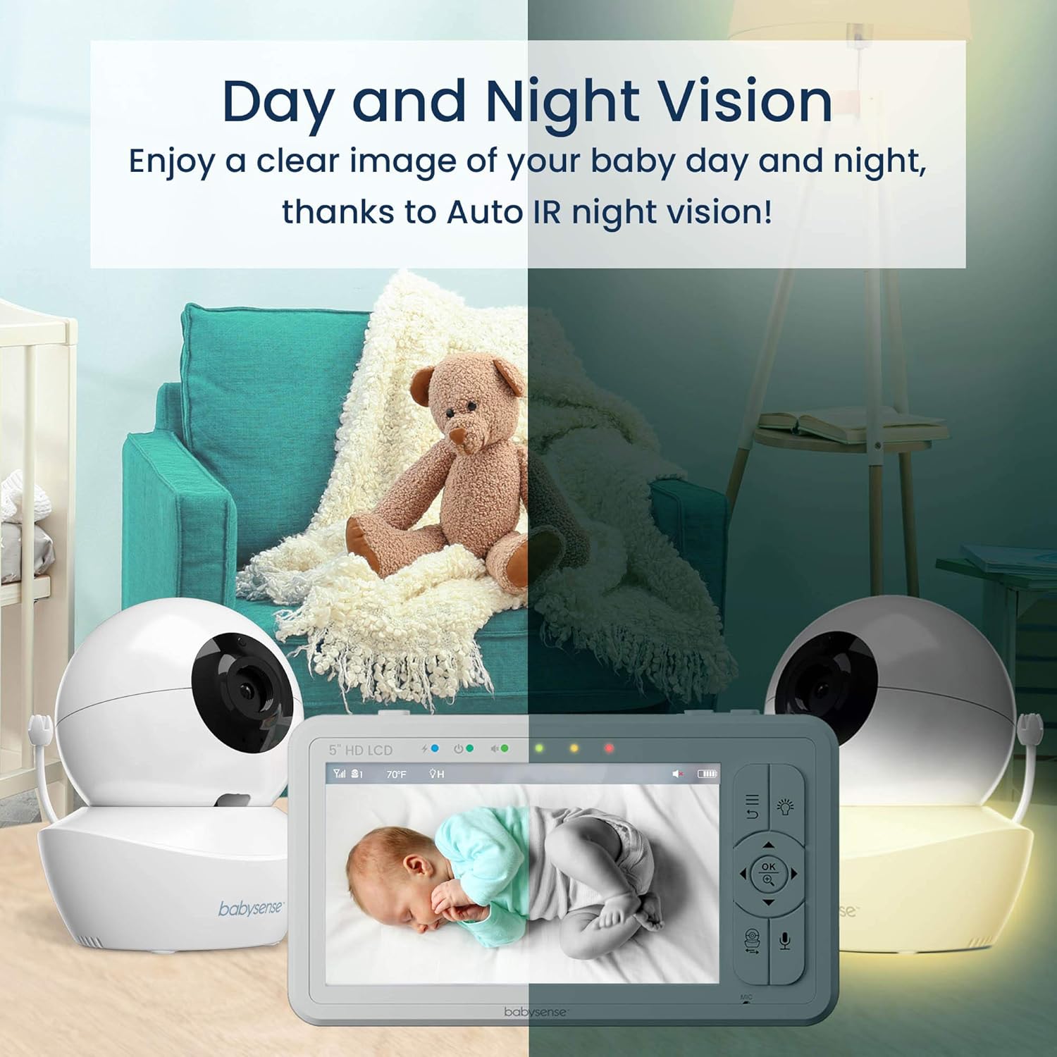 Detalle de Babysense HDS2 Babyphone mit Kamera 4000mAh