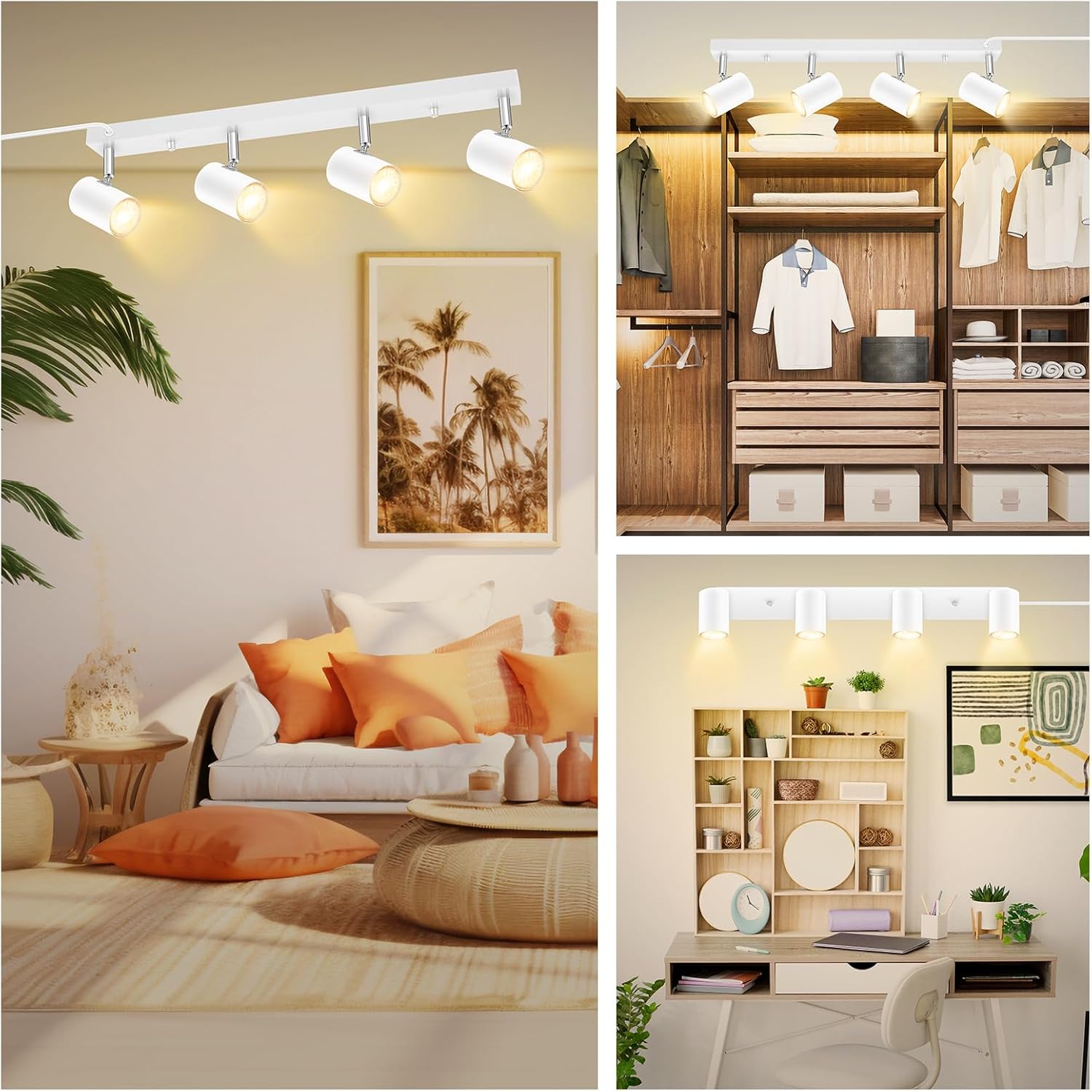 Detalle 2 de AUQUEE 4 Light Track Lighting Kit 15 ft cord