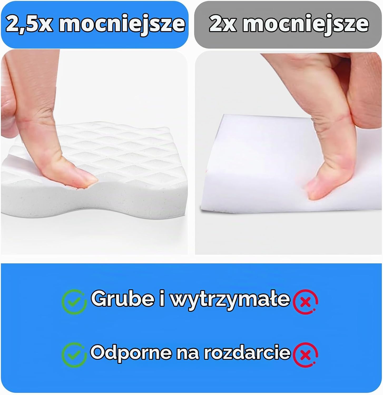 Detalle 2 de Surfela SF-DE6 – gąbki melaminowe 10 × 7 × 2 cm, zestaw 6 sztuk