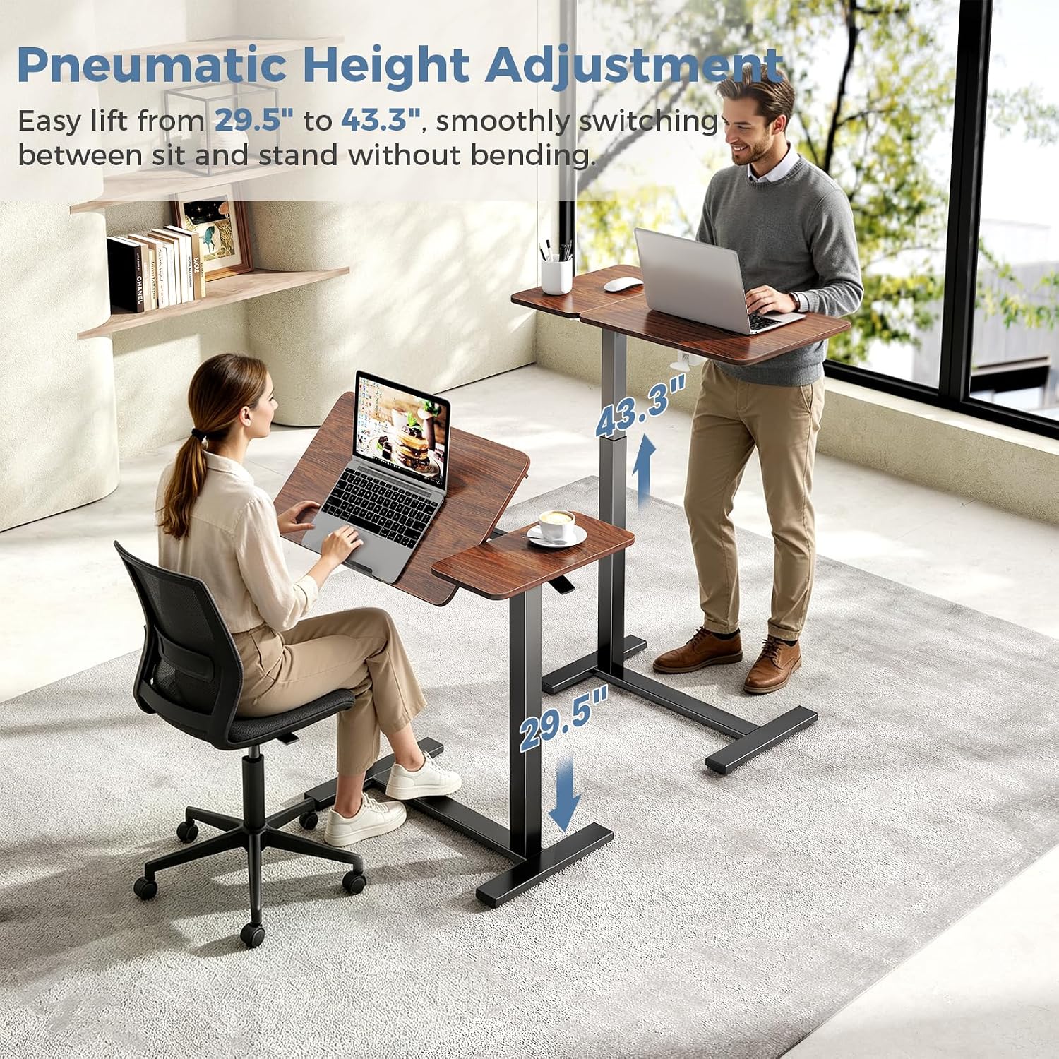 Detalle 2 de DUMOS Rolling Standing Desk, Adjustable Height