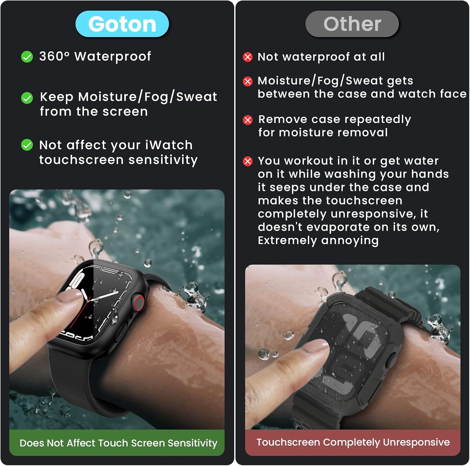 Detalle 2 de Goton 3-in-1 Waterproof Case for Apple Watch 44mm