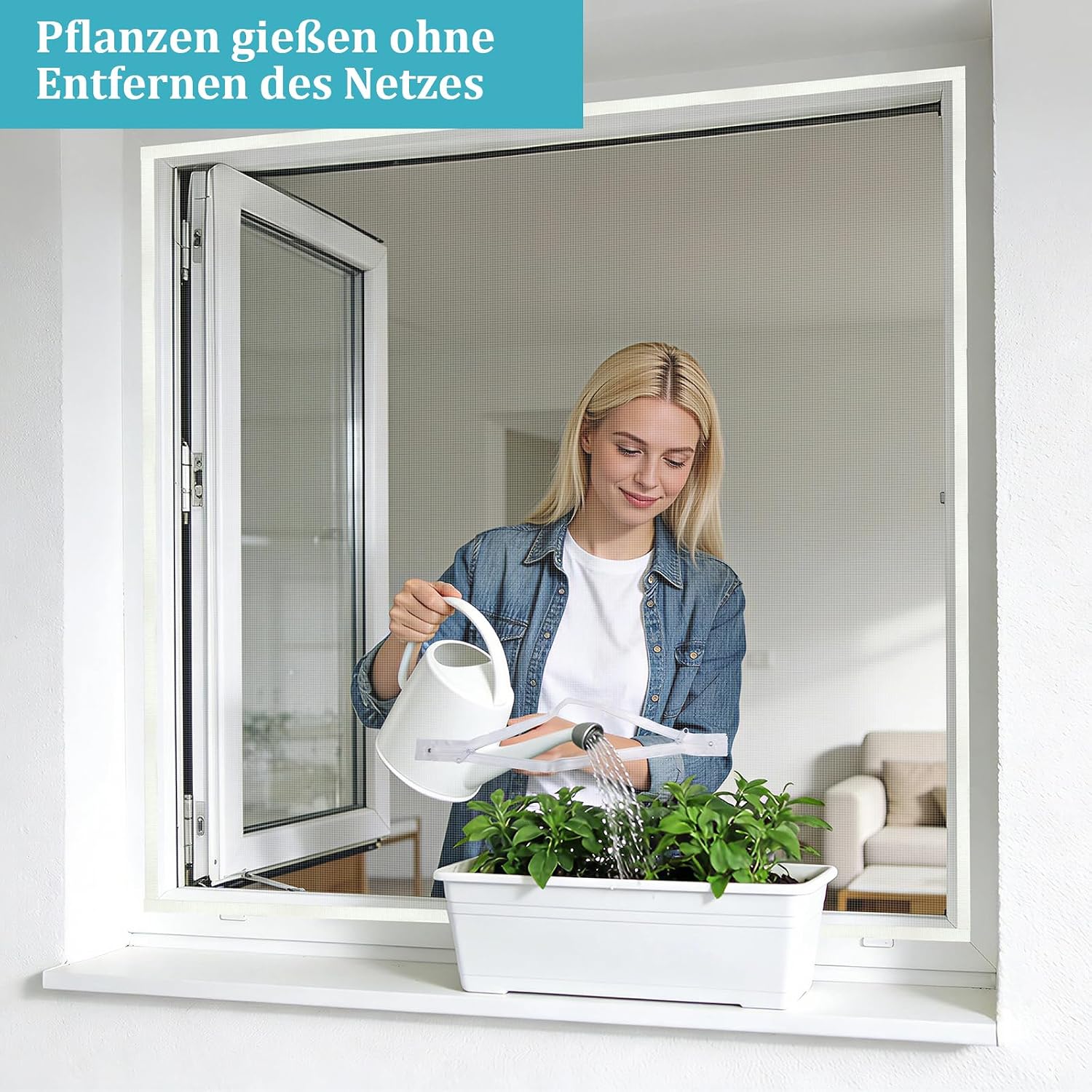 Thumbnail 1 de Apalus Dachfenster Fliegengitter – Zuschneidbares Mückennetz für Klappfenster, 150 × 180 cm, Weiß