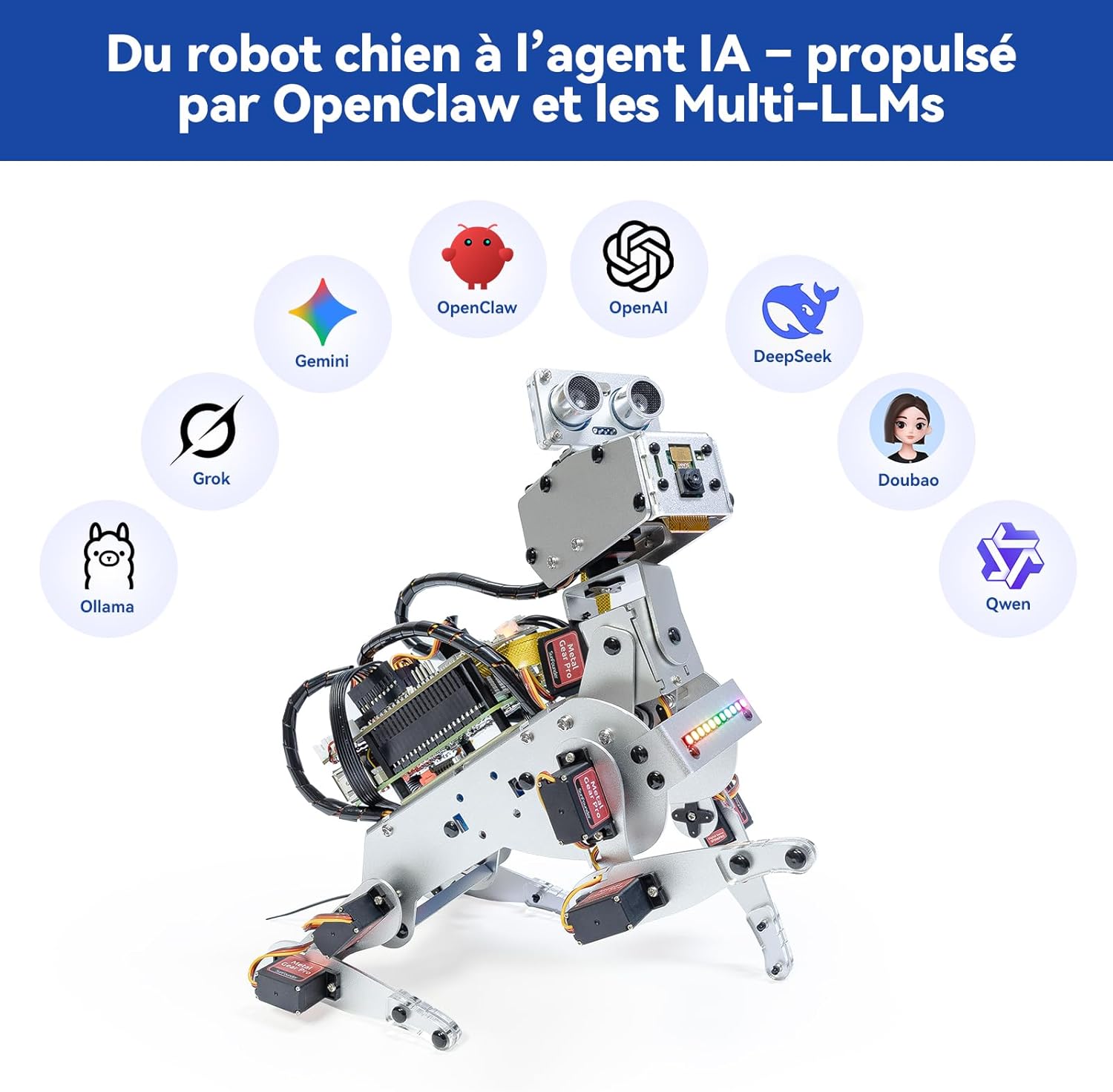 Thumbnail 1 de SunFounder PiDog: chien robot IA pour Raspberry Pi (5/4/3B+/Zero 2W)