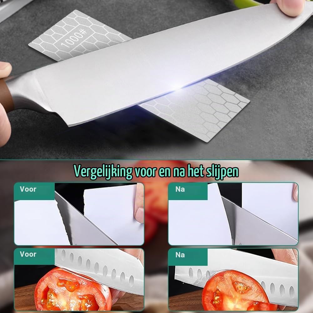 Detalle 1 de Aolso diamantslijpstenenset met 5 korrels voor keuken- en tuinmessen