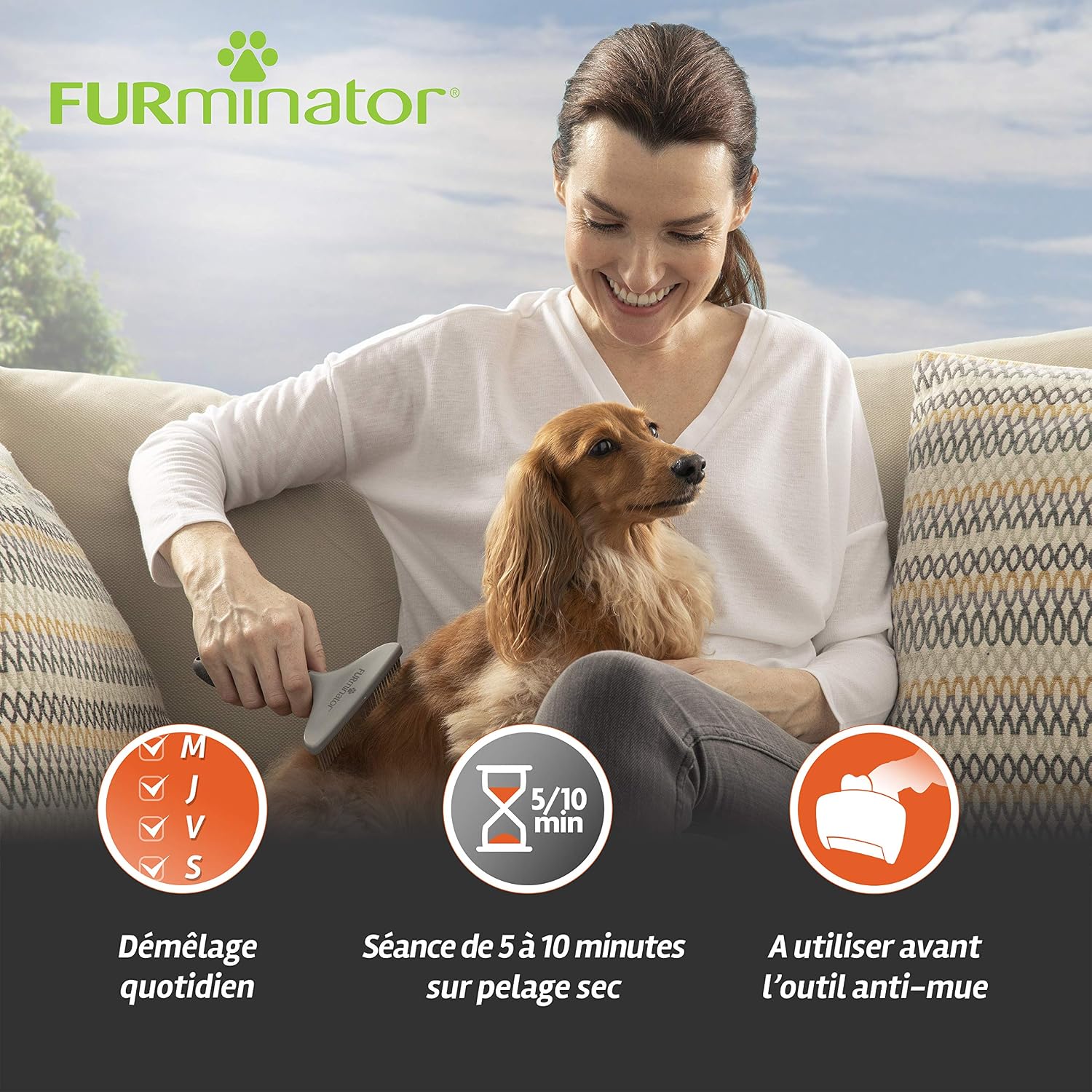 Detalle de Furminator Râteau – Peigne de démêlage pour chien et chat