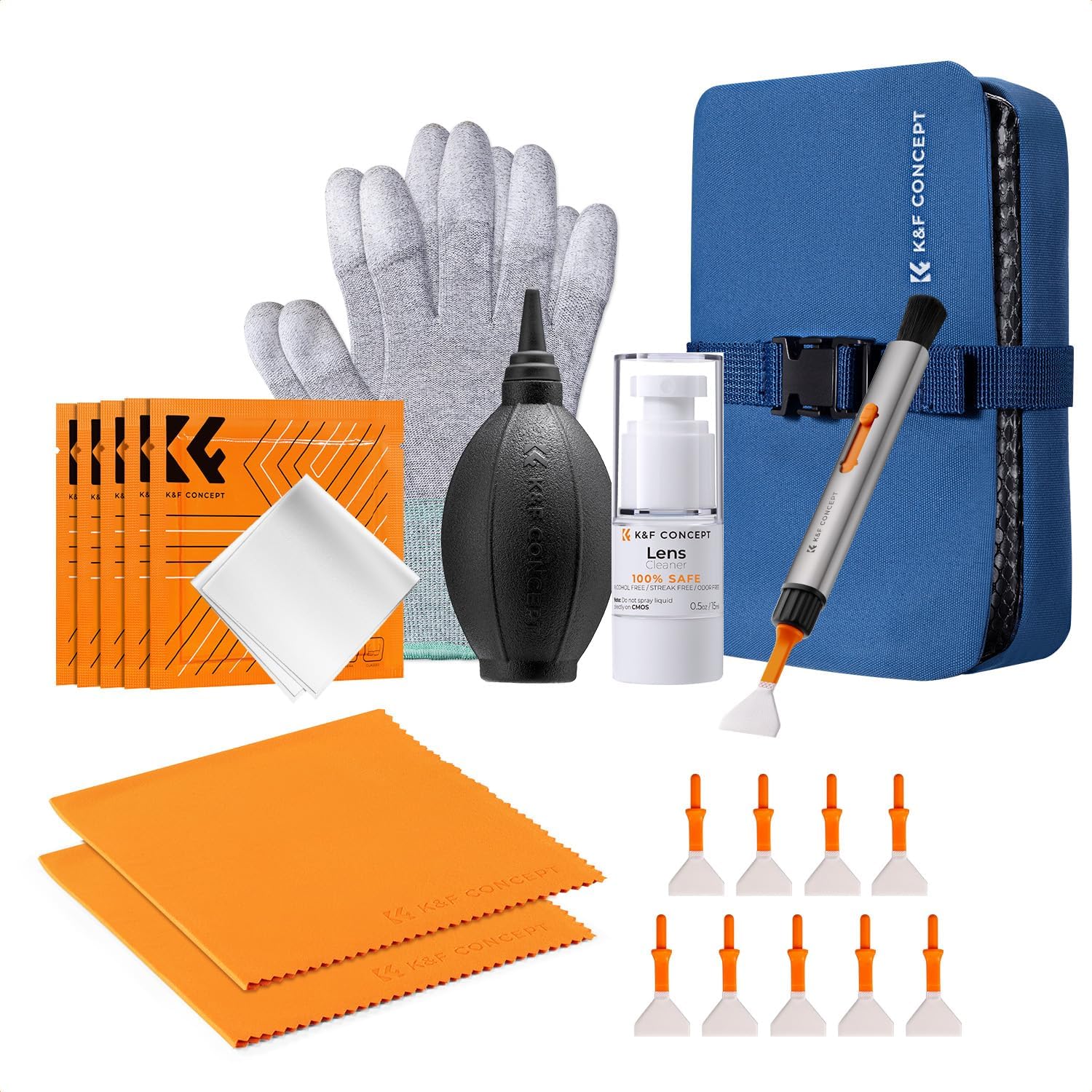 Detalle de K&F CONCEPT 23 in 1 Camera Lens Cleaning Kit for DSLR Filters & Sensors