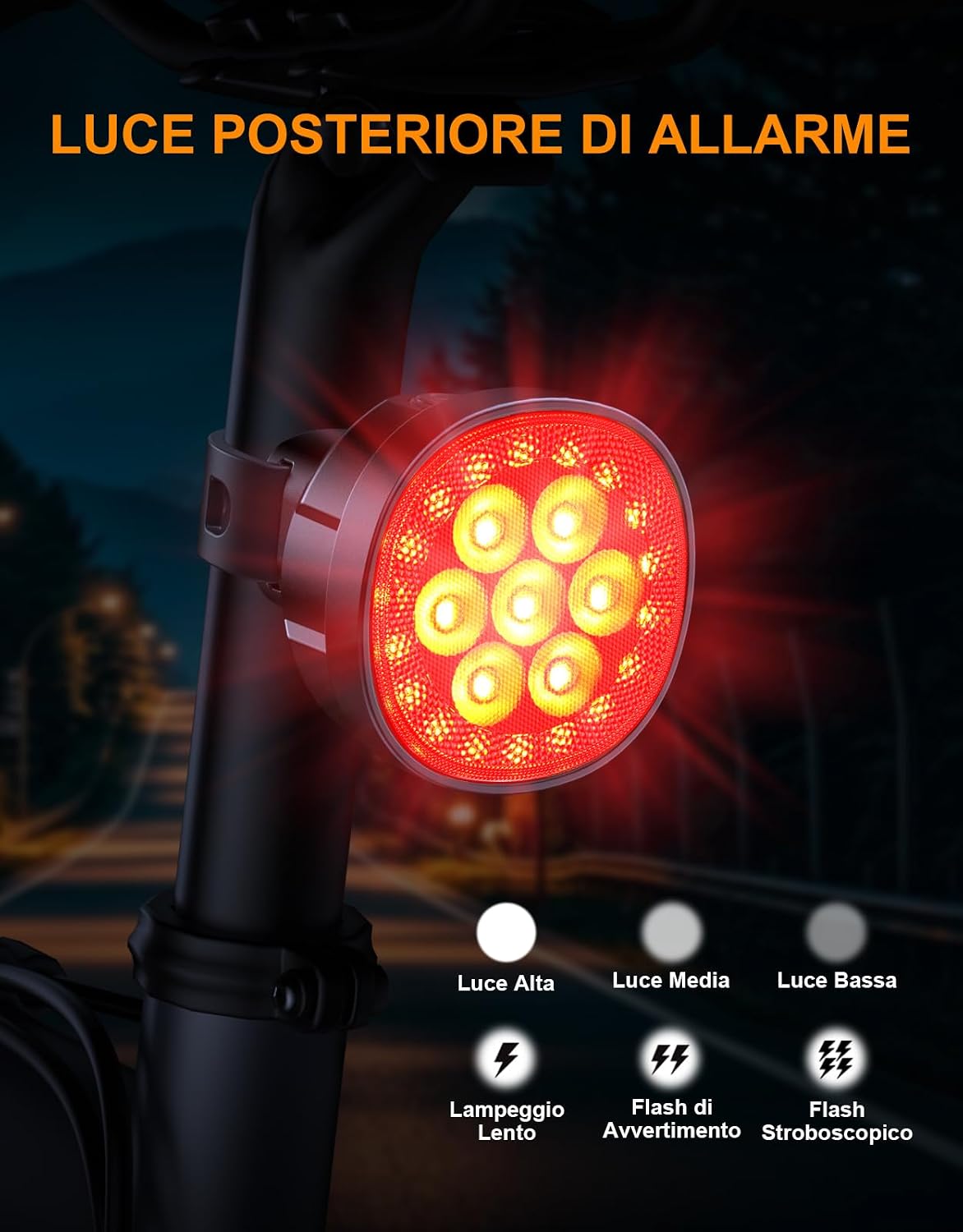 Detalle 2 de Mohard 1200mAh Luci Bicicletta LED 800 Lumen