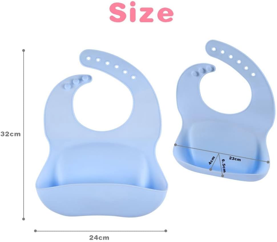 Thumbnail 1 de Vicloon Silicone Baby Bib 2PCS with Pocket