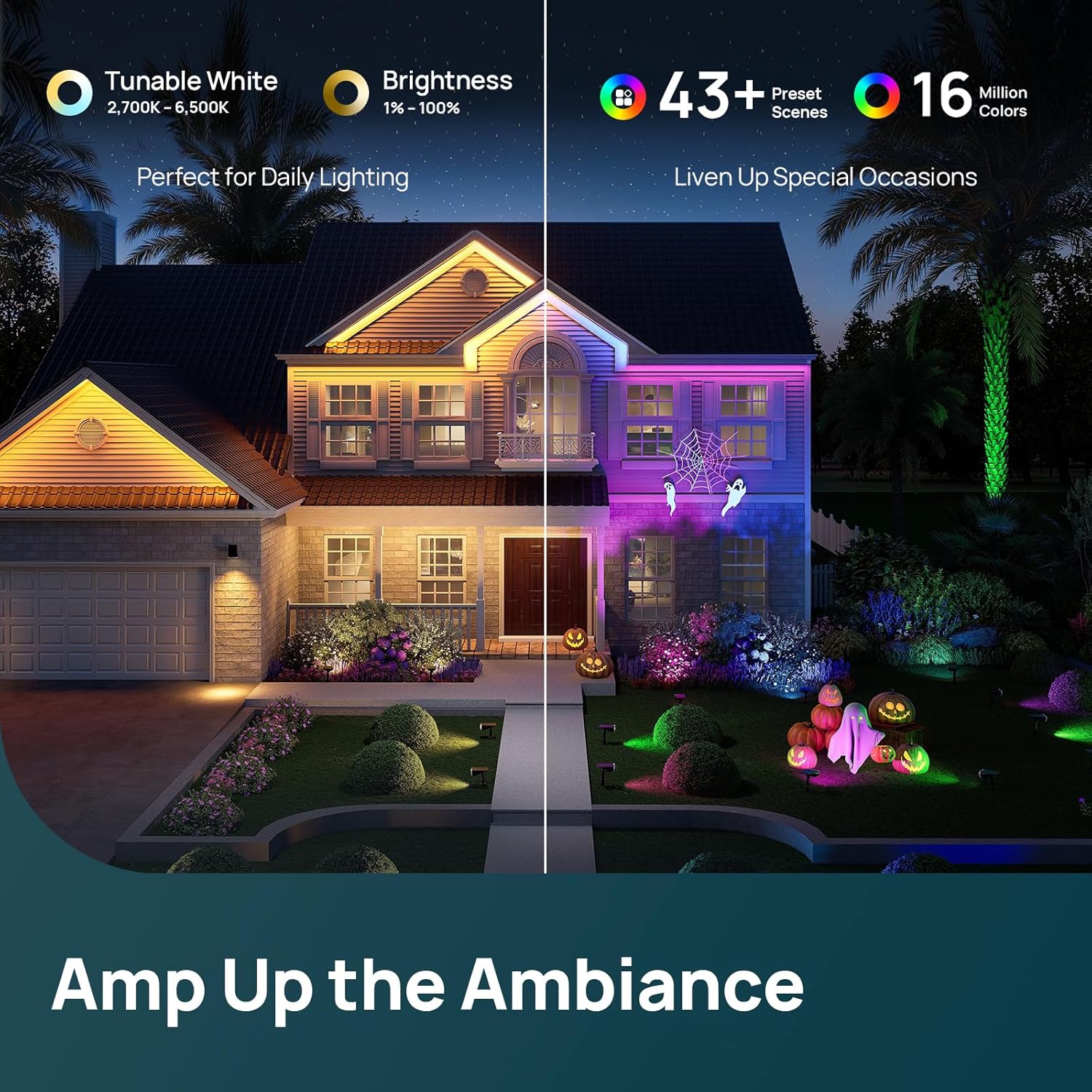 Thumbnail 1 de Linkind Smart Solar Spot Lights Outdoor Garden SL5C (4-pack) – App-controlled colour changing solar spotlights