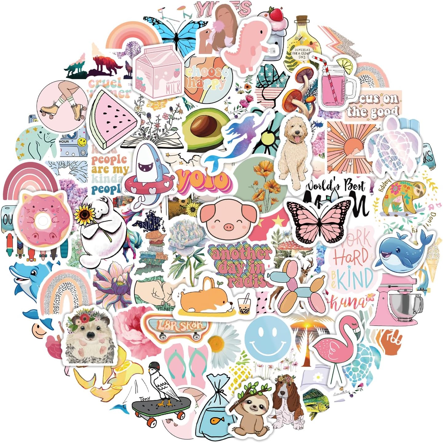 Cute-200pcs Water Bottle Stickers 200 pack 🎨