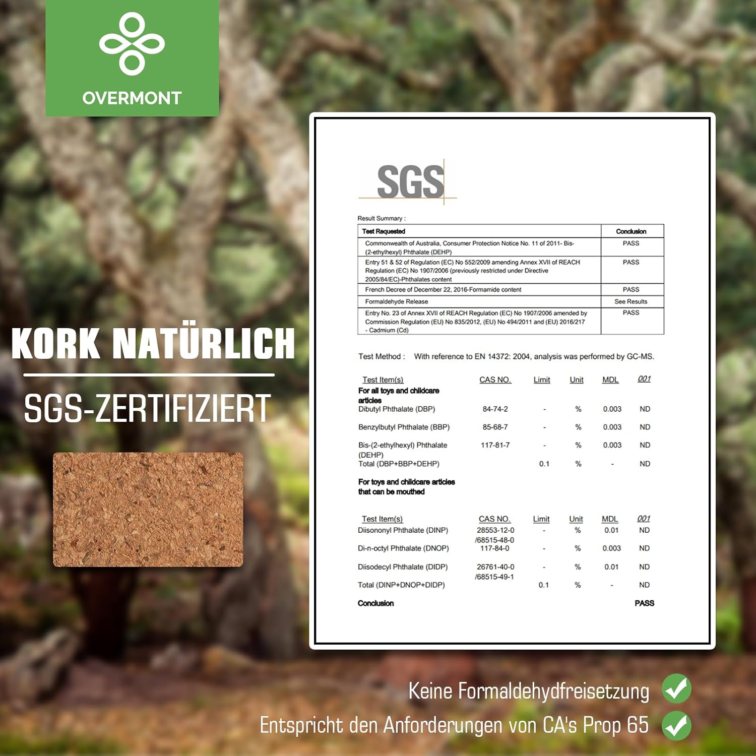 Thumbnail 2 de Overmont Yogablöcke Kork 2er Set Yogablock