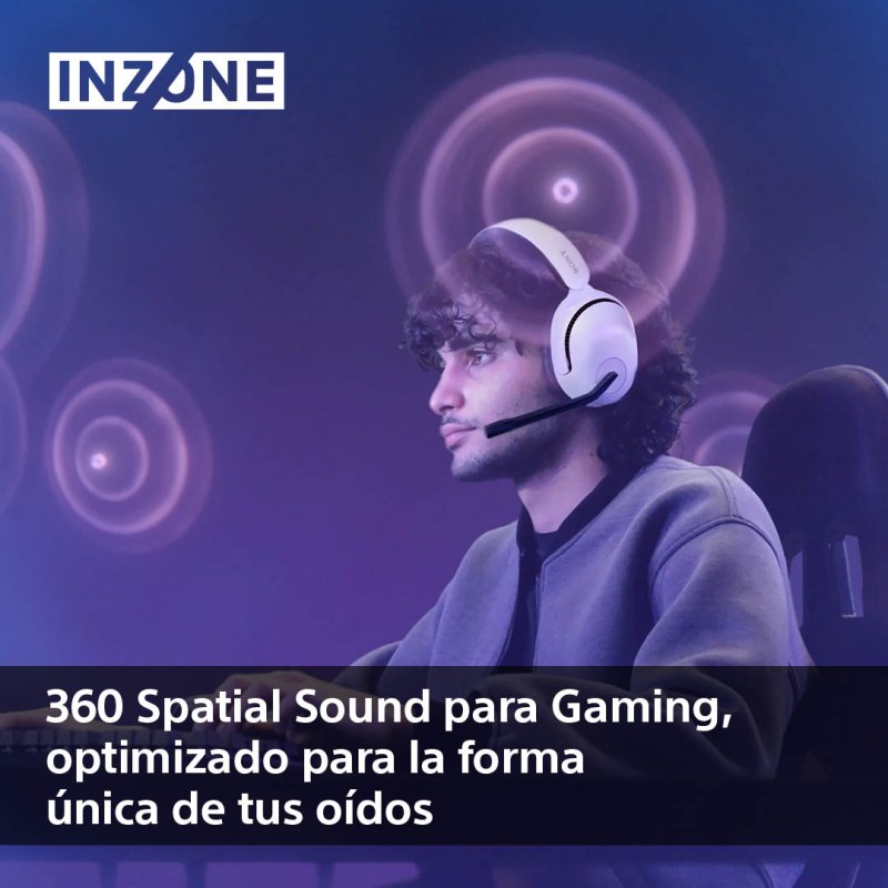 Detalle 2 de Sony Inzone H5 Auriculares Inalámbricos Gaming Blancos