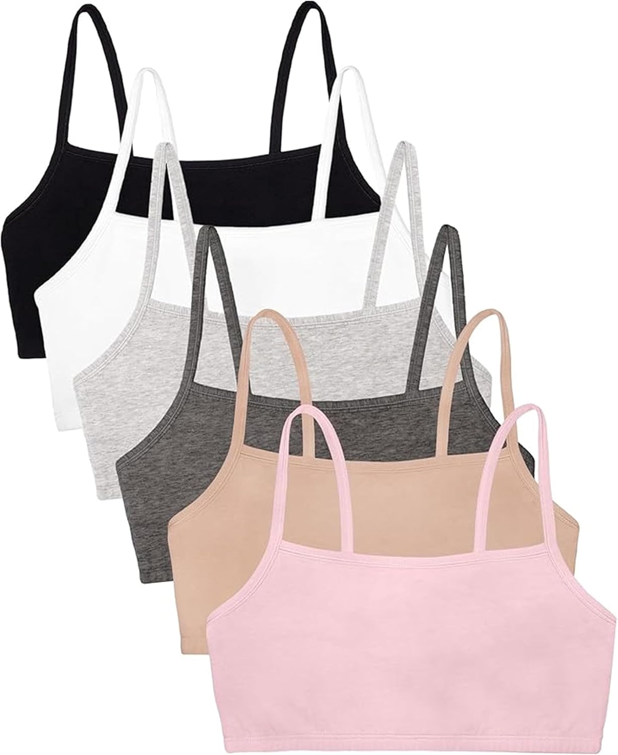 Detalle de Fruit of the Loom Women's Spaghetti Strap Cotton Pullover Sports Bra Value Pack