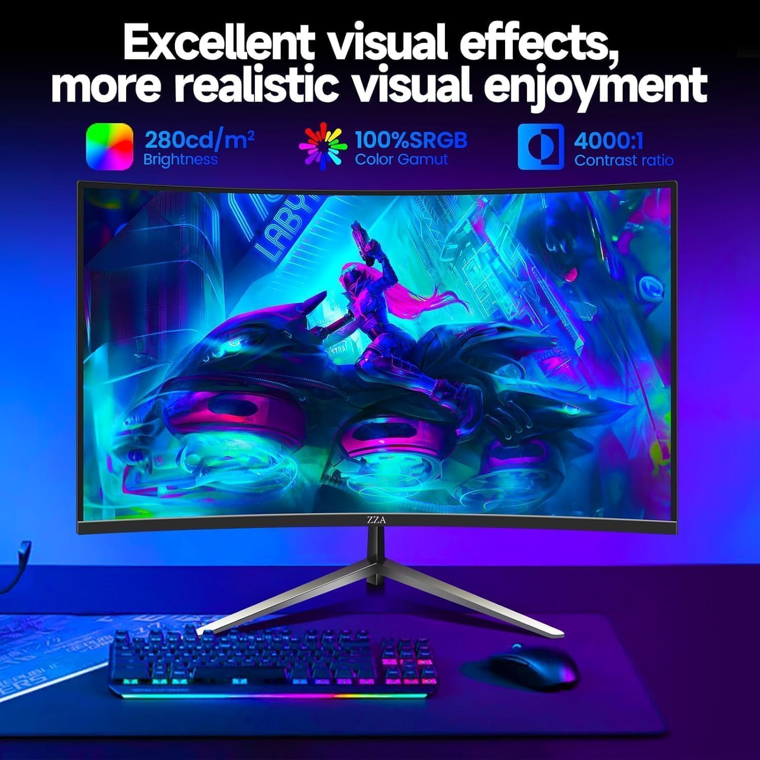 Detalle 2 de ZZA 32 Inch Curved Monitor 165Hz