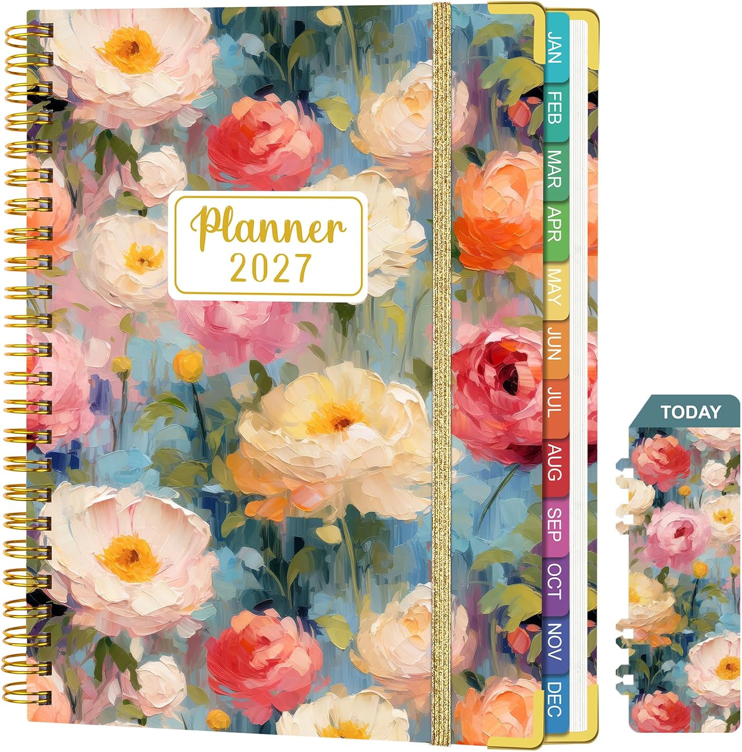 Detalle de OMEYA 2027 Weekly and Monthly Planner, 8.5 x 11 in, Floral Hardcover