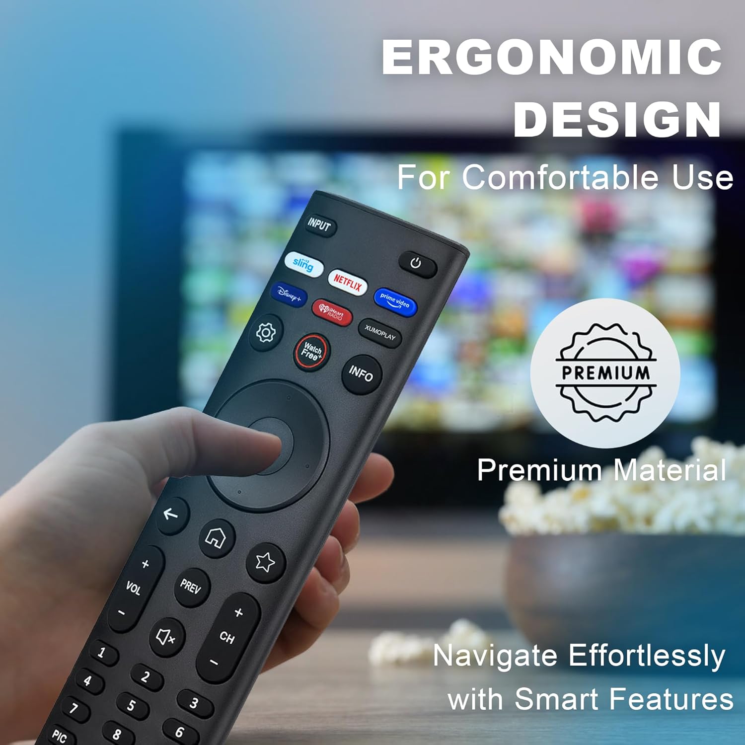 Detalle de Replacement Remote for VIZIO Smart TVs (Universal IR) — Compatible with XRT140/XRT136/XRT260/XRT270 & OLED/SmartCast Series