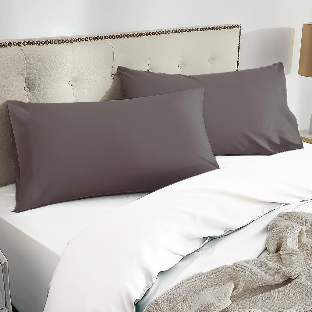 Thumbnail 2 de Luff Bamboo Silk Pillowcases – Organic, Hypoallergenic, Cooling, Dark Grey (Pack of 2)