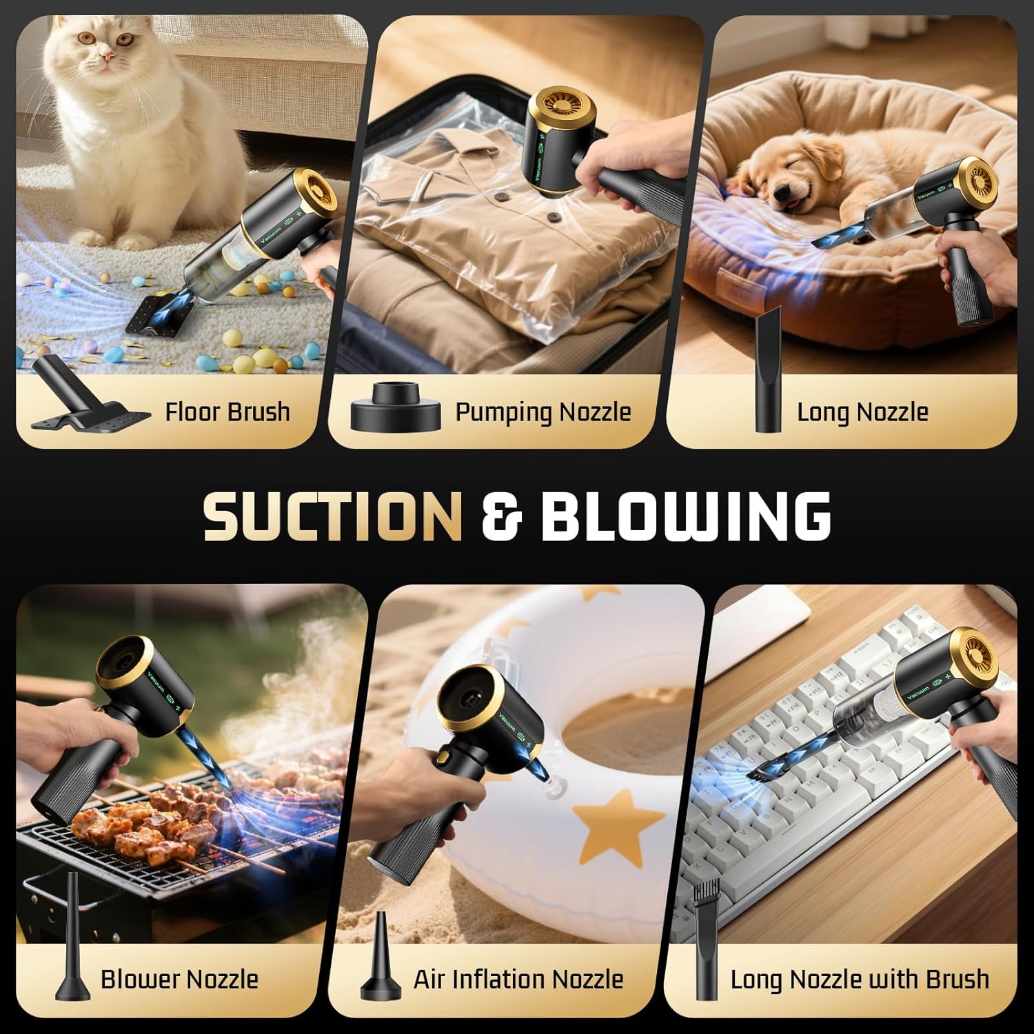 Thumbnail 4 de JIXINMIYUE Cordless Car Vacuum Cleaner — 16000Pa, Brushless Motor, HEPA, 7-in-1 Kit