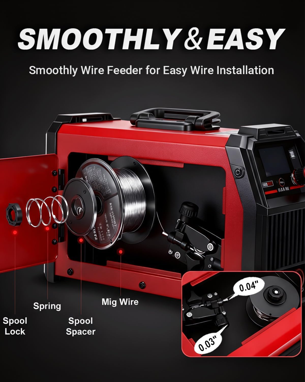 Thumbnail 6 de BESTMIG 135A MIG Welder (3-in-1 Flux Core, Lift TIG, Stick) — 110V Portable IGBT Inverter w/ Helmet & Gloves