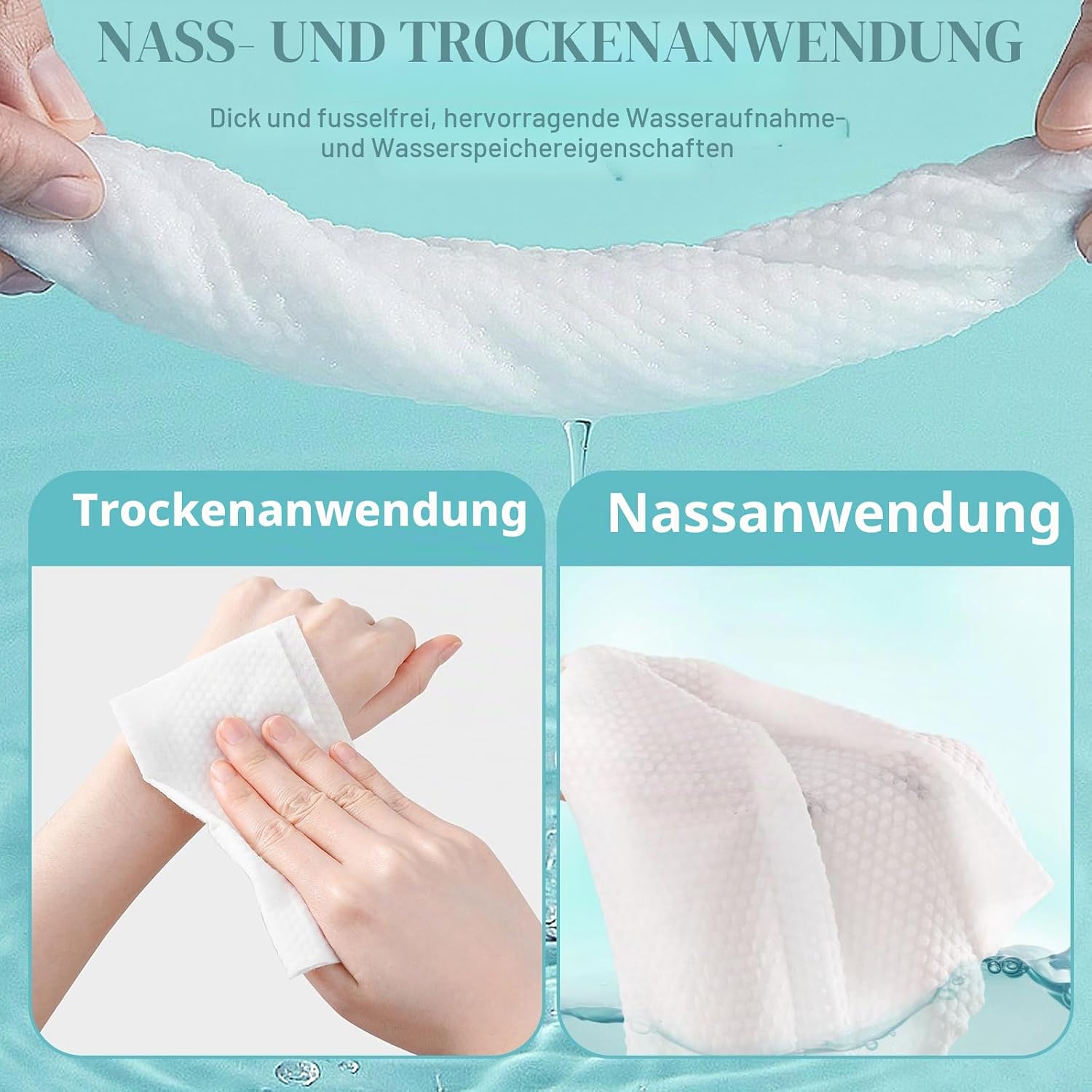 Detalle 1 de Gesichtsreinigungstücher 100 Stück Baumwolle