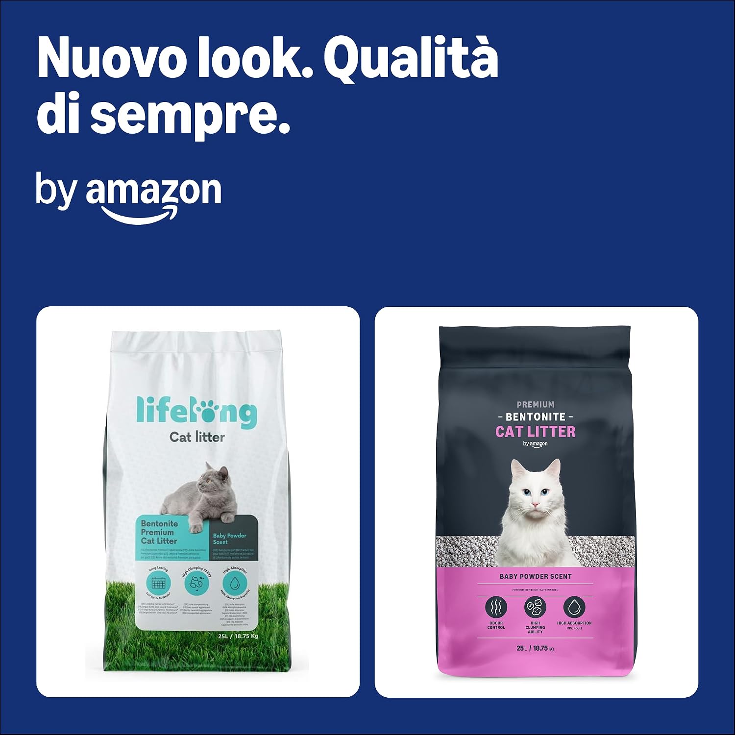 Thumbnail 1 de Lettiera per Gatti Premium in Bentonite by Amazon – Profumazione al Talco, 25L (Confezione da 1)