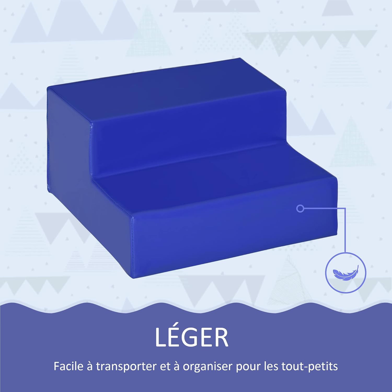 Detalle de HOMCOM 4 blocs de construction XL en mousse EPE pour parcours motricité enfant