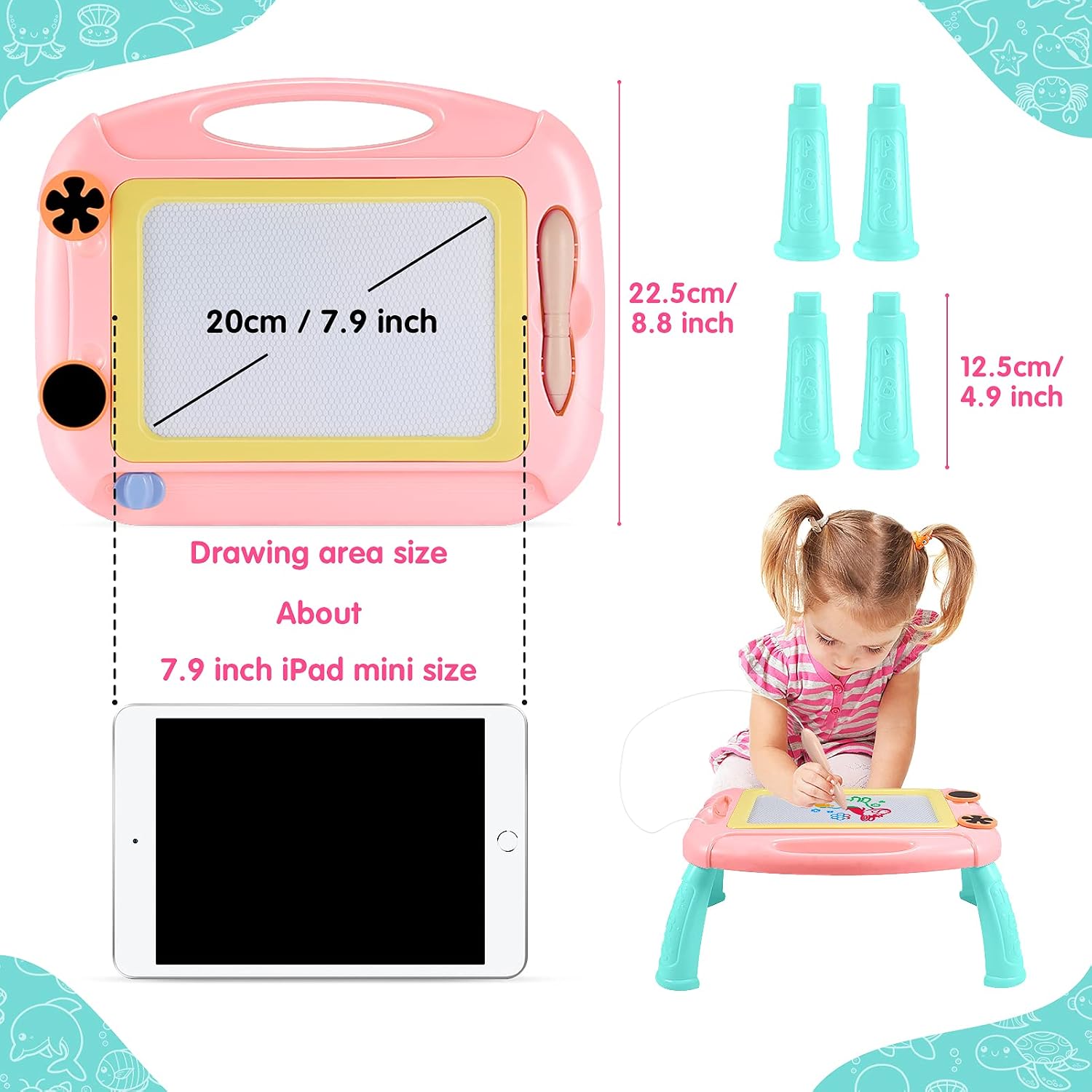 Thumbnail 6 de EUCOCO Magnetic Drawing Board for 1–3 Year Olds: Safe, Colourful & Portable Learning Toy