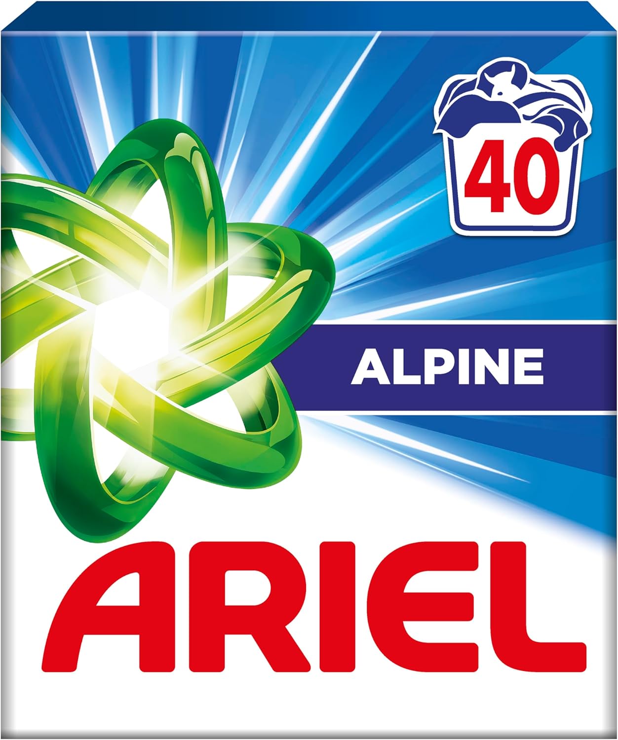 Detalle de ARIEL Poudre Alpine 40D – Détergent en poudre pour lavage efficace