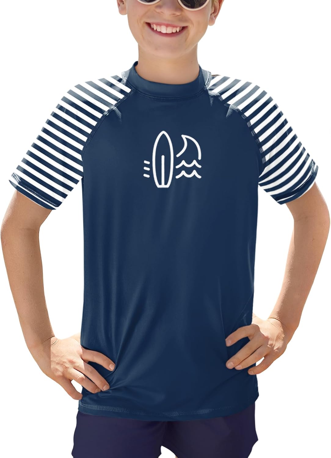 Detalle de BesserBay Jungen UV-Shirt UPF 50+ – Rashguard Kurzarm, Größen 110–160