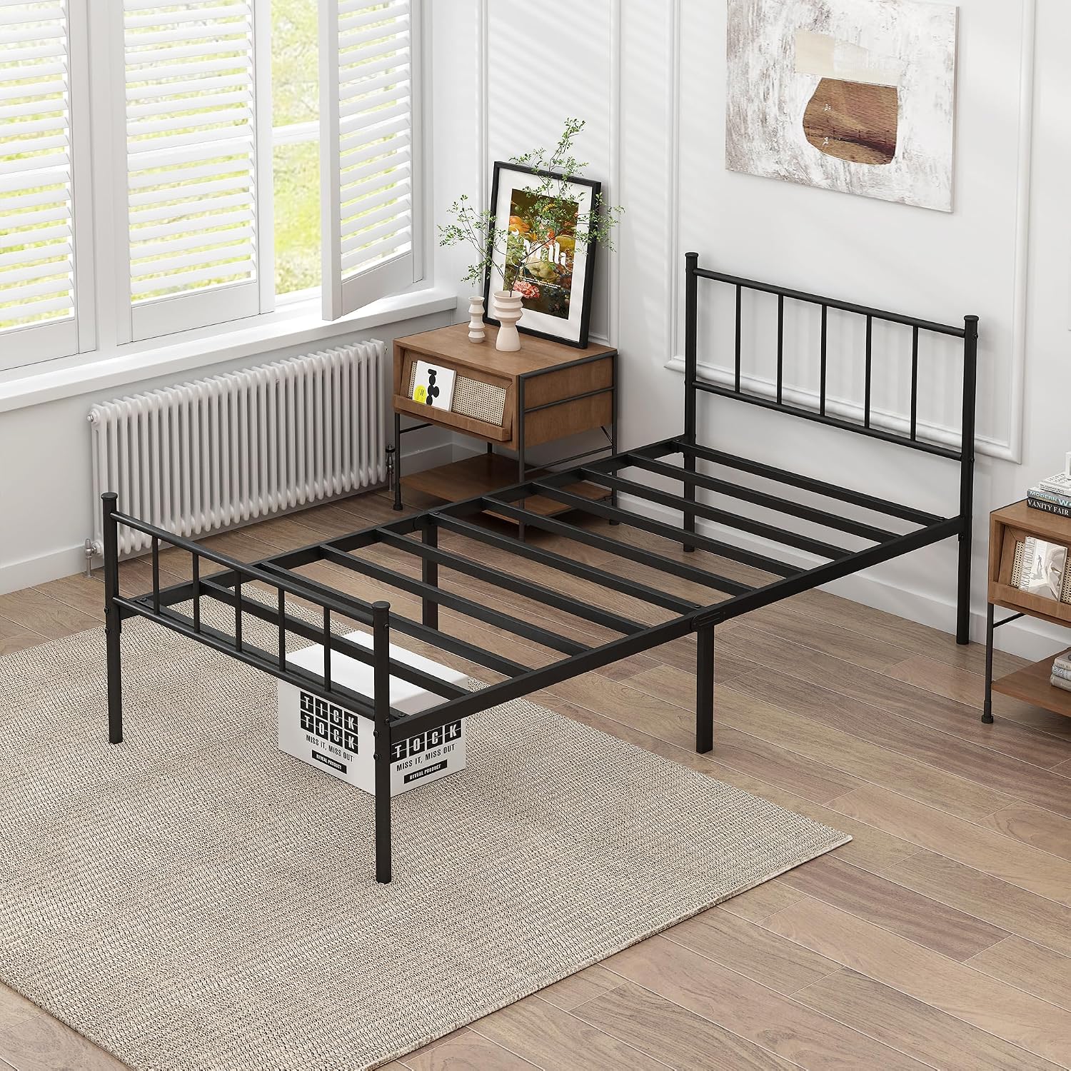Detalle 1 de DIIYIV Twin Metal Bed Frame with Steel Slat Support and Underbed Storage