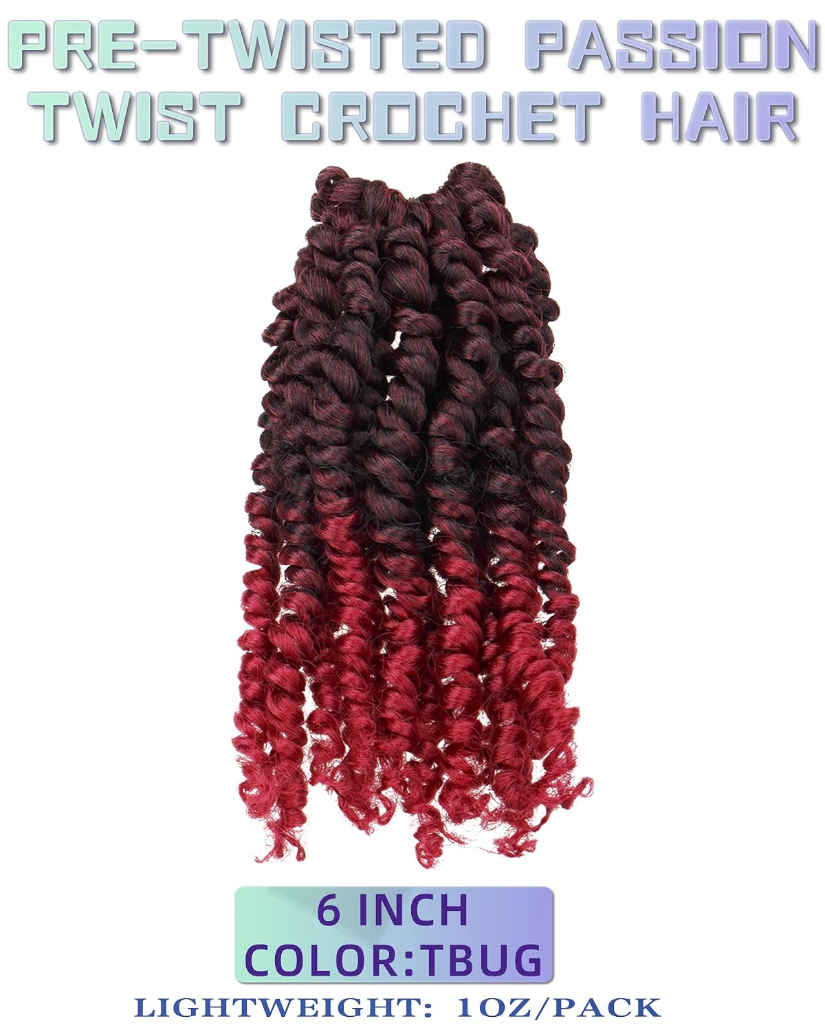 Detalle 2 de Hahoness Passion Twist Crochet Hair, 6-Inch