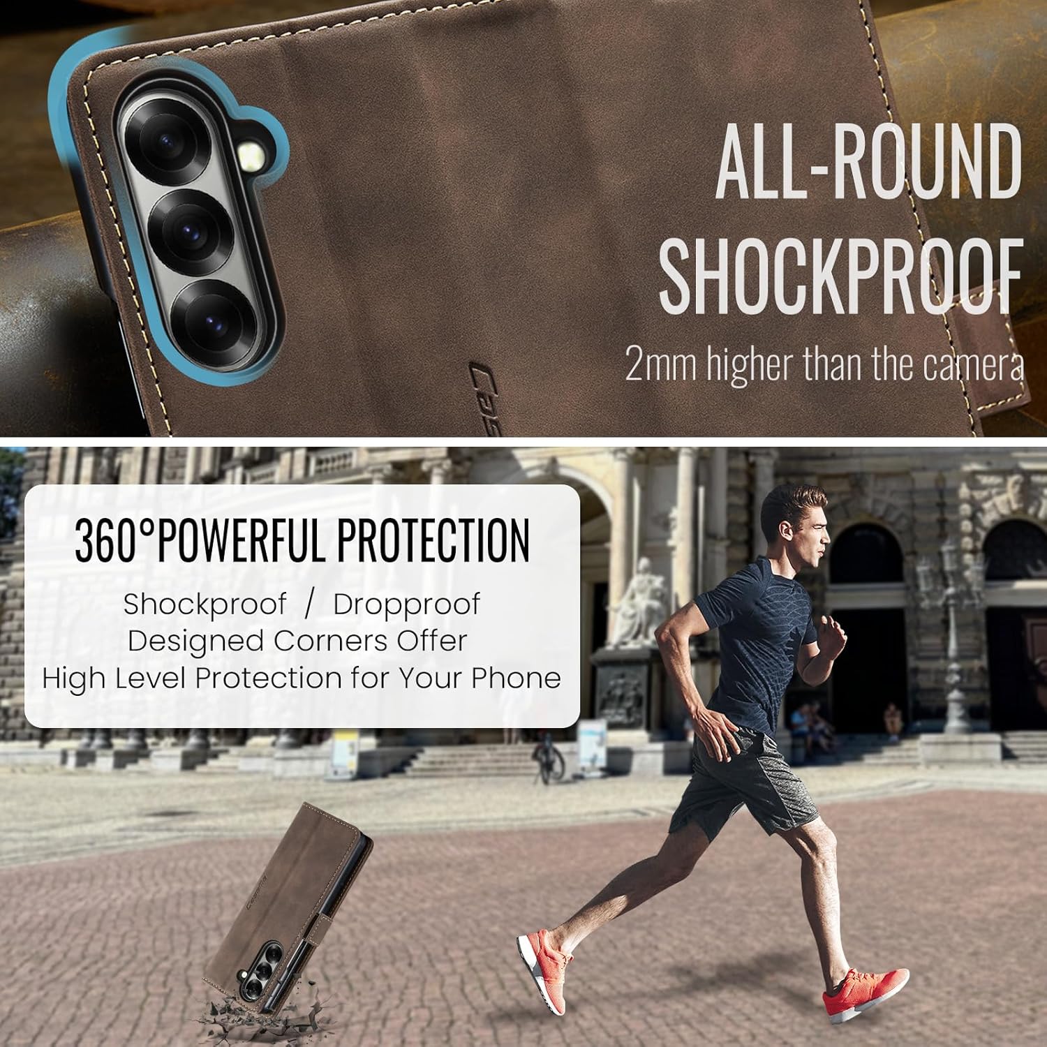 Thumbnail 6 de Cracedily Handyhülle für Samsung Galaxy Fold 7 – Klapp-Flipcase mit Kartenfach, RFID-Blocker und Standfunktion