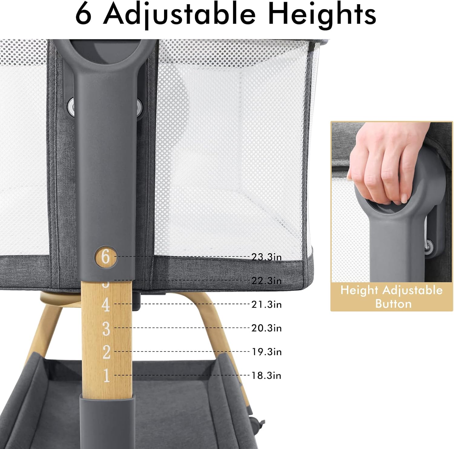 Thumbnail 5 de Jimglo 3 in 1 Baby Bassinet 6-Height