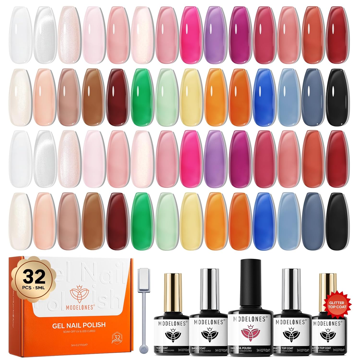 Detalle de Modelones Gel Nail Polish Set 32-Piece
