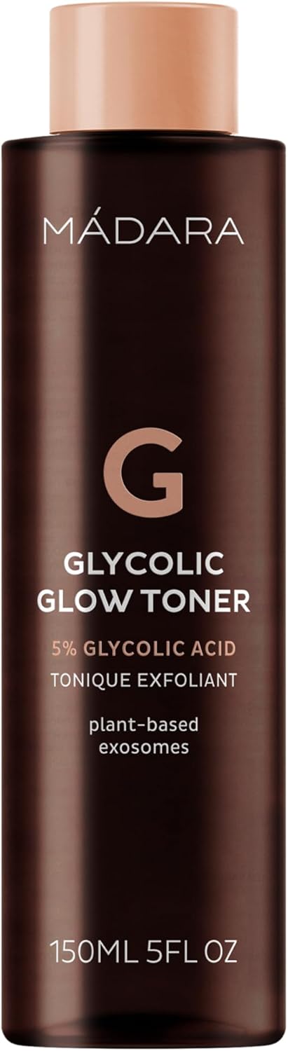 MÁDARA Organic Skincare 5 % Glycolic Glow Toner — Tonique exfoliant éclaircissant pour un teint uniforme