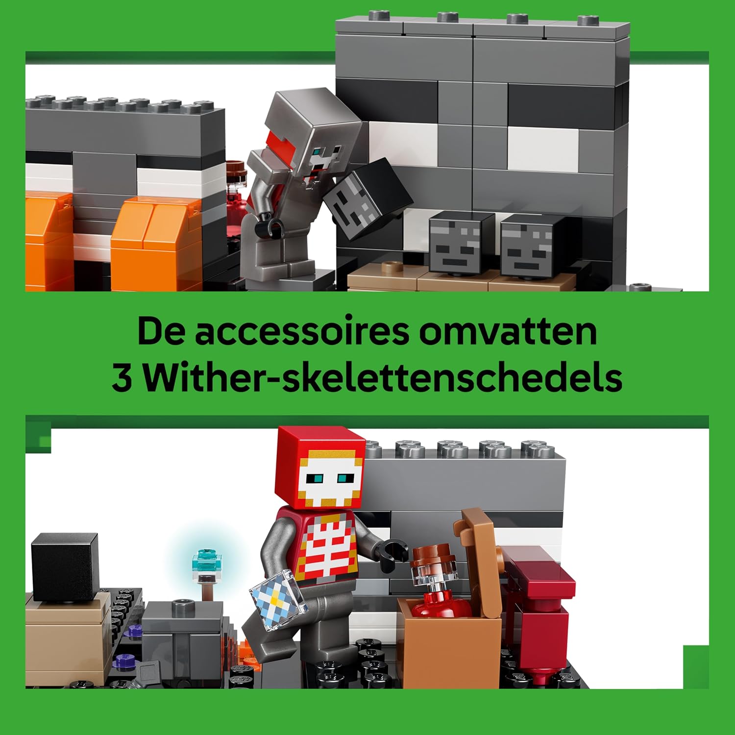Detalle de LEGO Minecraft De Wither-strijd 21590 bouwset met portaal en 494 onderdelen