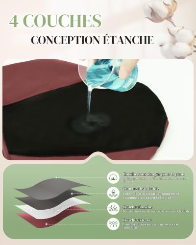 Thumbnail 5 de TANSTC Culotte menstruelle lavable en coton, 4 couches, lot de 3 taille M