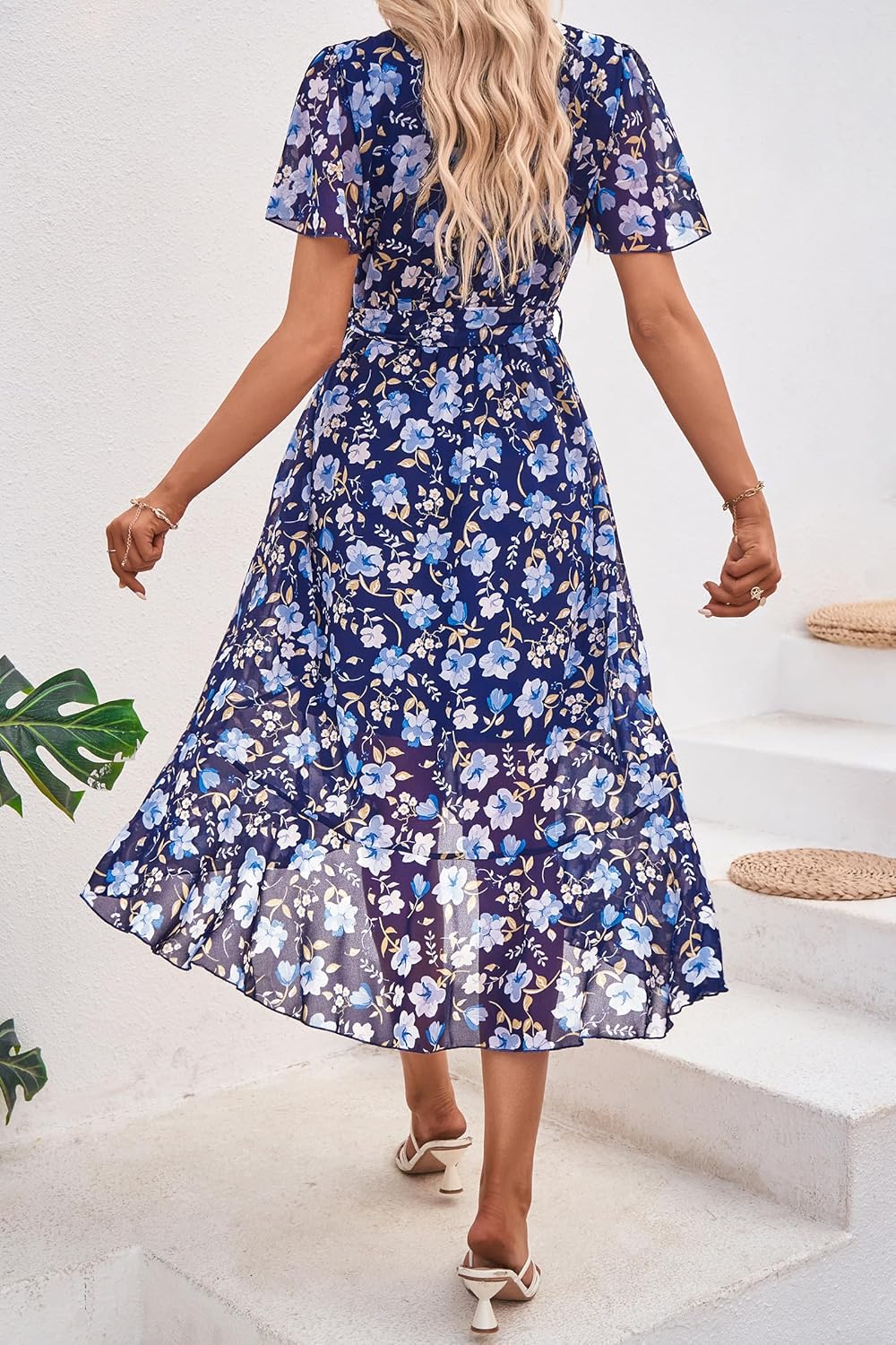 Thumbnail 1 de PRETTYGARDEN Women's Summer Floral Boho Maxi Dress with Wrap V-Neck and Ruffle Details
