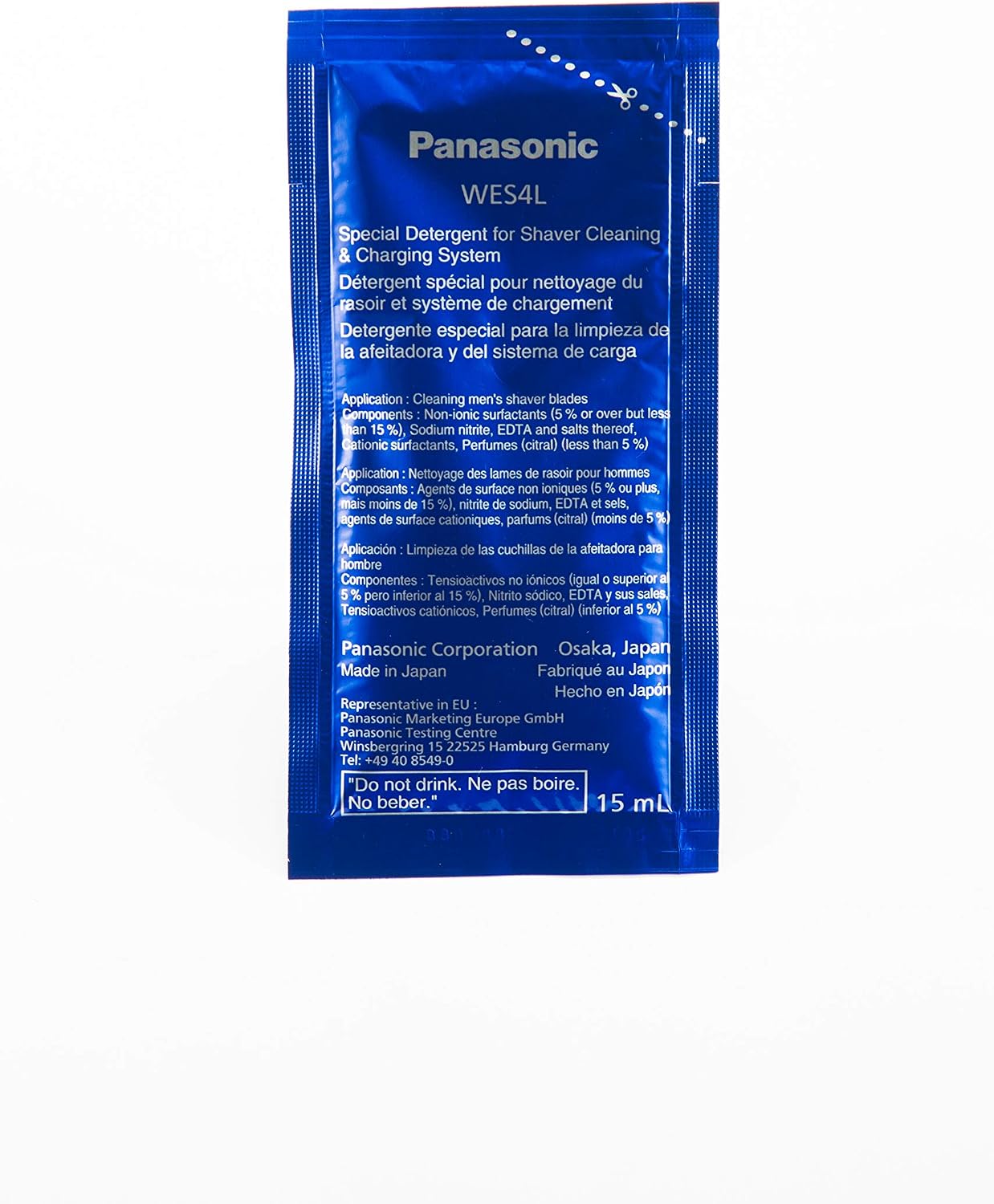 Detalle 2 de Panasonic WES4L03-803 Shaver Cleaning Fluid, Lemon Scent, 3 x 15 ml