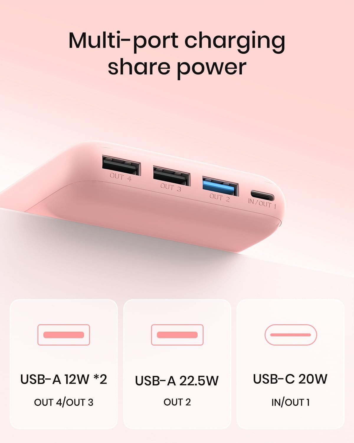 Detalle de A ADDTOP Power Bank 20000mAh – Caricatore Portatile 22,5W, 4 Uscite e Display