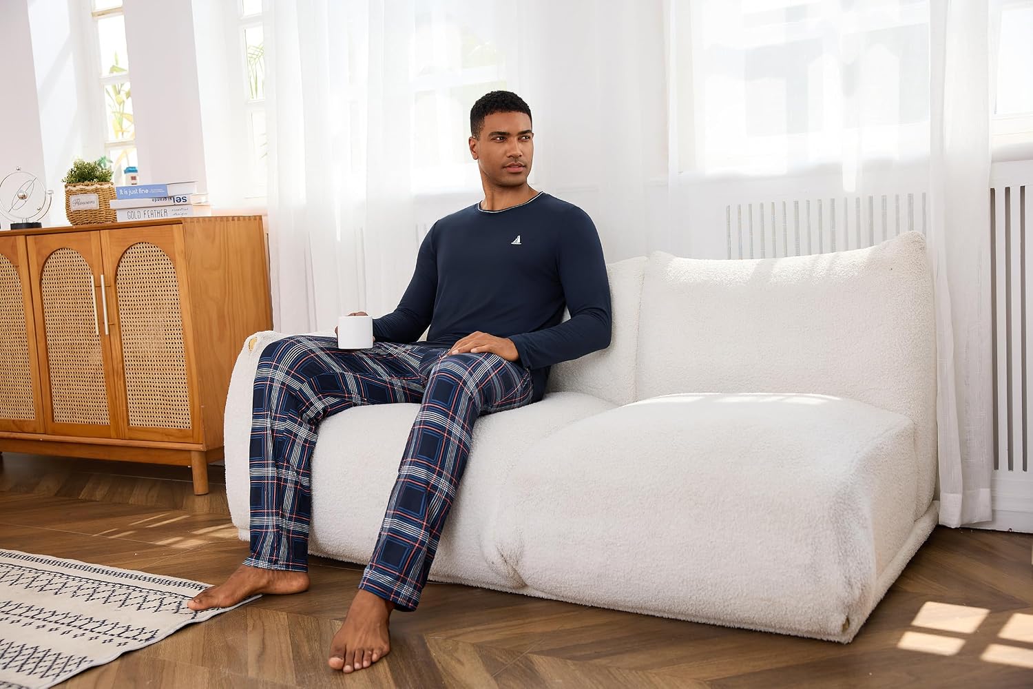 Detalle 2 de Jahetuul Pyjama homme coton hiver