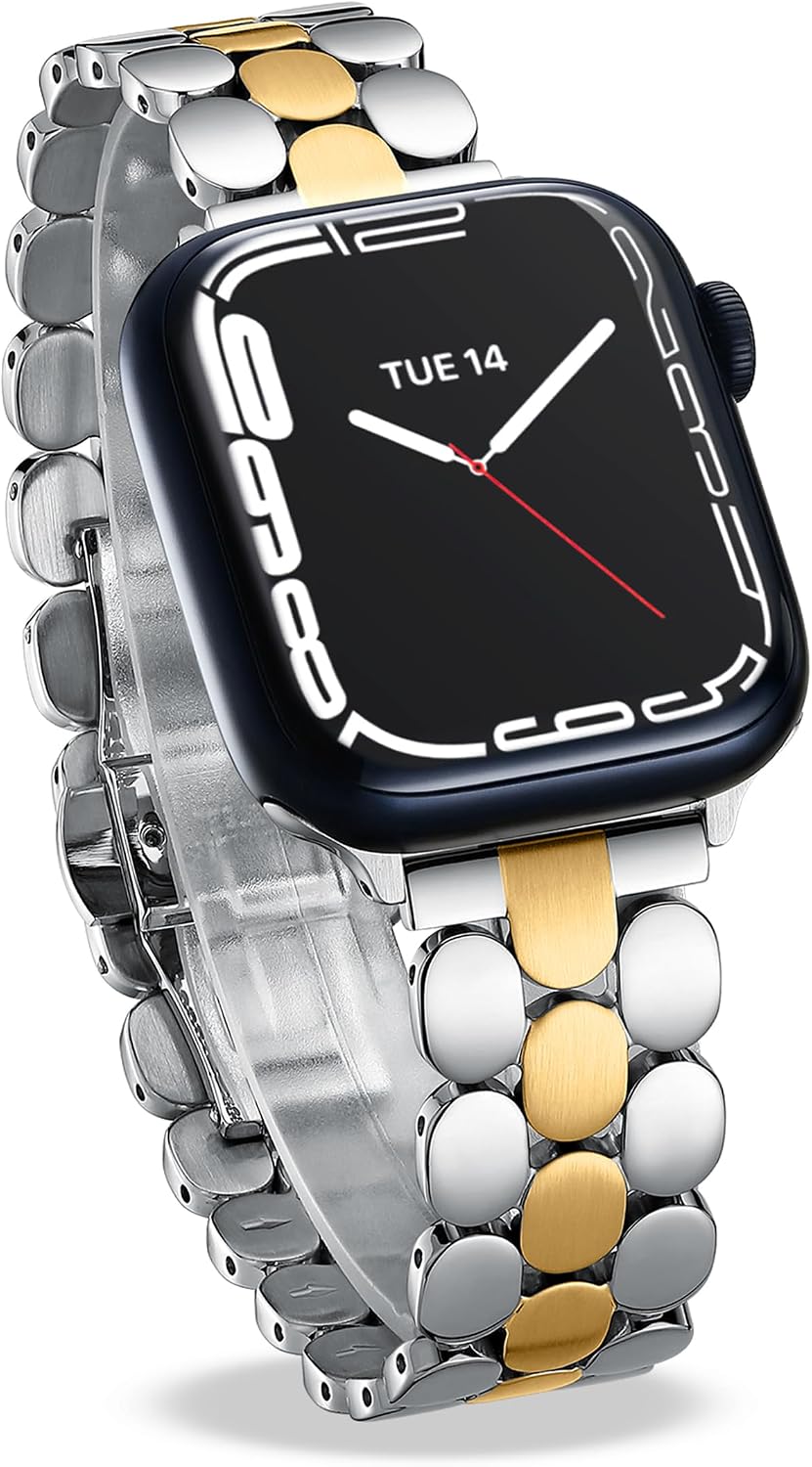 Detalle de Designer Band for Apple Watch Silver Gold
