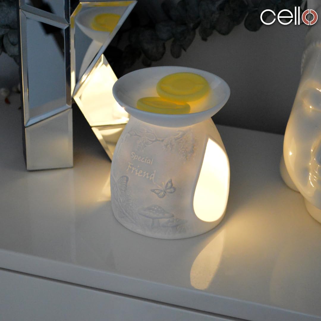 Thumbnail 2 de Cello Cello Tealight Wax Melt & Oil Burner – Special Friend Woodlands Porcelain design