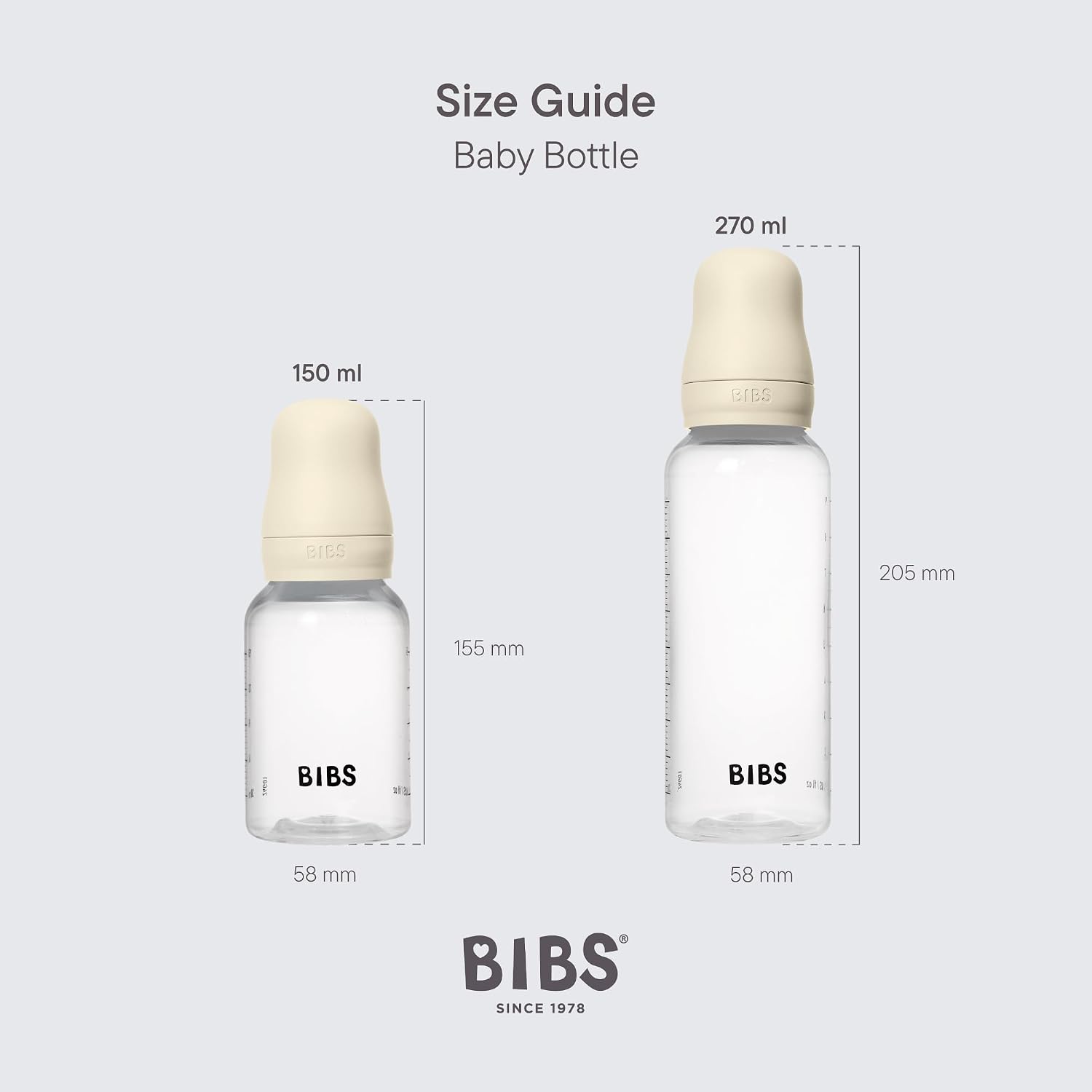 Thumbnail 2 de BIBS プラスチック哺乳瓶 270ml ブラッシュ｜天然ゴムラテックス乳首・ミディアムフロー・抗コリック