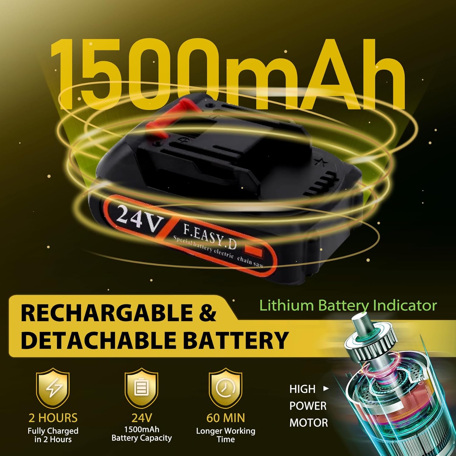 Thumbnail 2 de Cordless Hedge Trimmer 24V: 2-in-1 Grass Shear and Hedge Cutter, Portable Battery-Powered Garden Tool