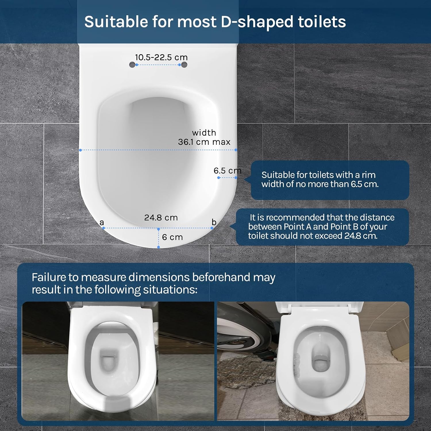 Thumbnail 6 de WOLTU 2-in-1 D-Shape Toilet Seat with Removable Child Seat, Soft Close, Quick Release and Adjustable Hinges