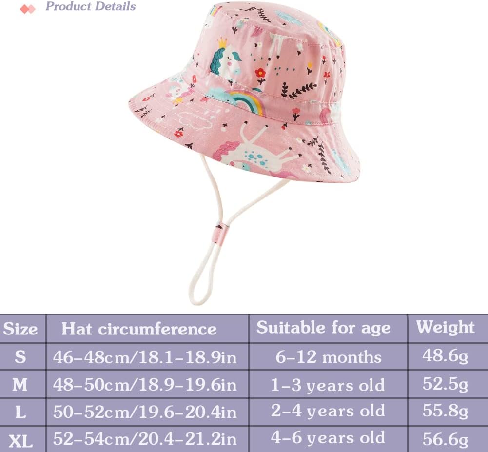 Detalle de Malaxlx Sonnenhut Unisex – Baby bis 8 Jahre, UPF50+ mit verstellbarem Band